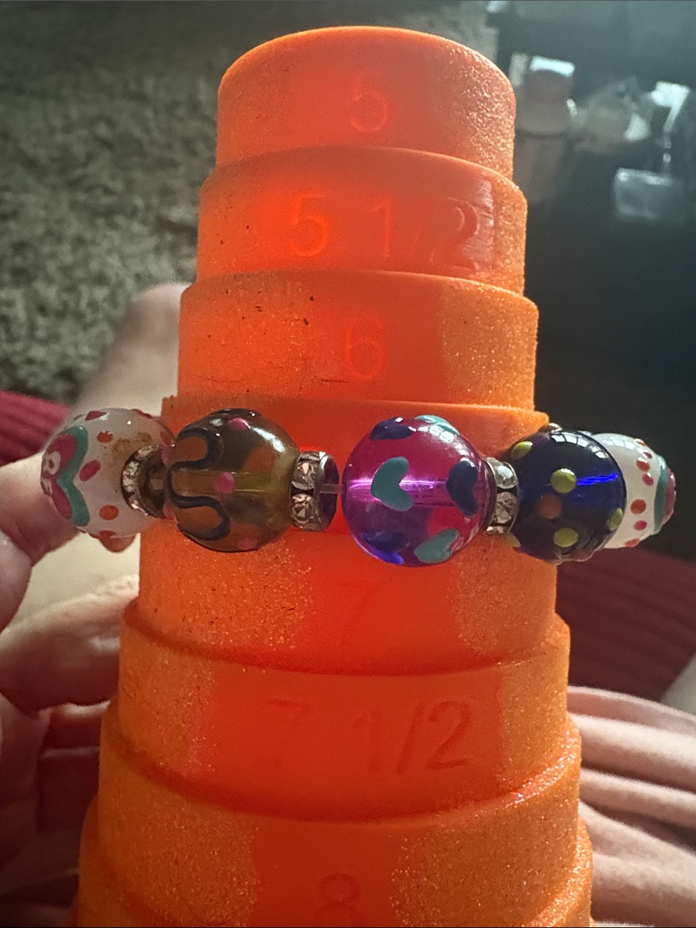 Kids Multicolor 'BFF' Beaded Charm Bracelet - Cute Heart & Polka Dot Design - Picture 6 of 6